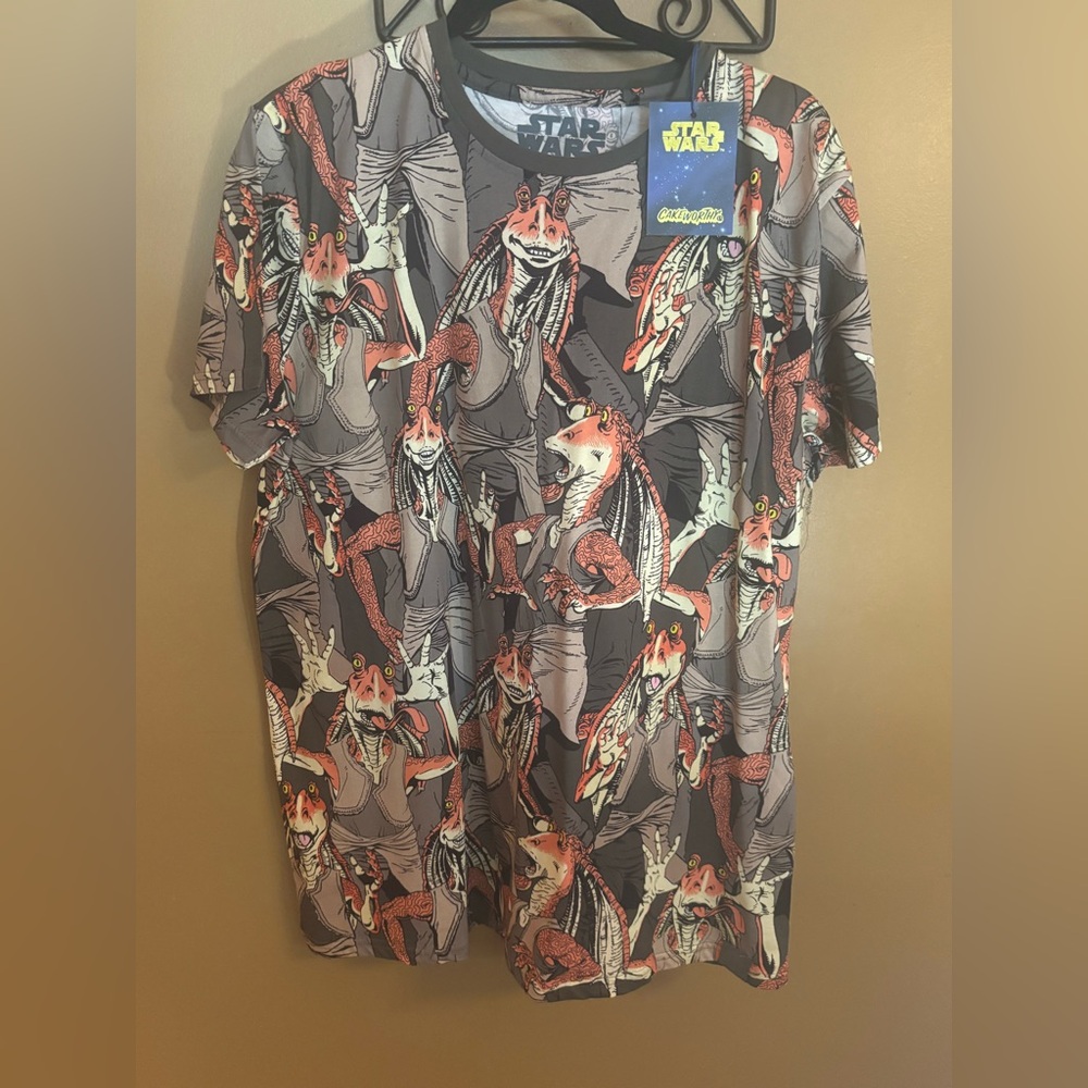 Disney Cakeworthy Jar Jar Binks AOP T-Shirt XL